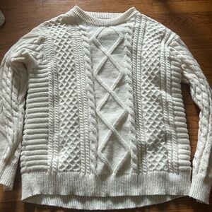 Aelfric Eden cream cable knit sweater size L